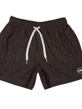 Cove Brown Leopard Shorts, 30W, 5"‎ Inseam, EUC